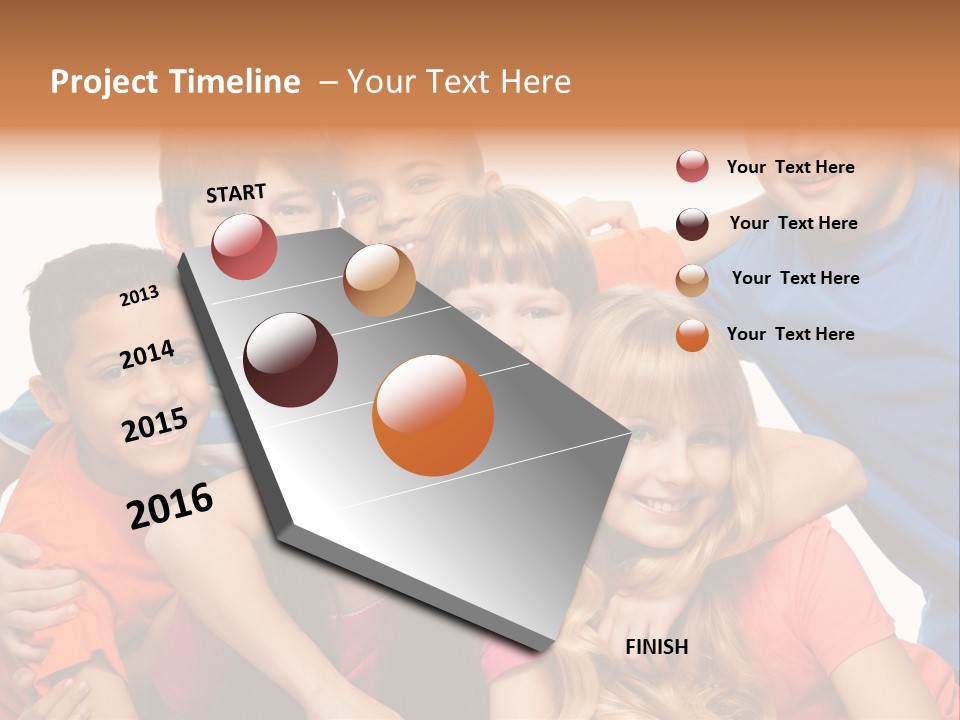 A Group Of Children Posing For A Picture PowerPoint Template