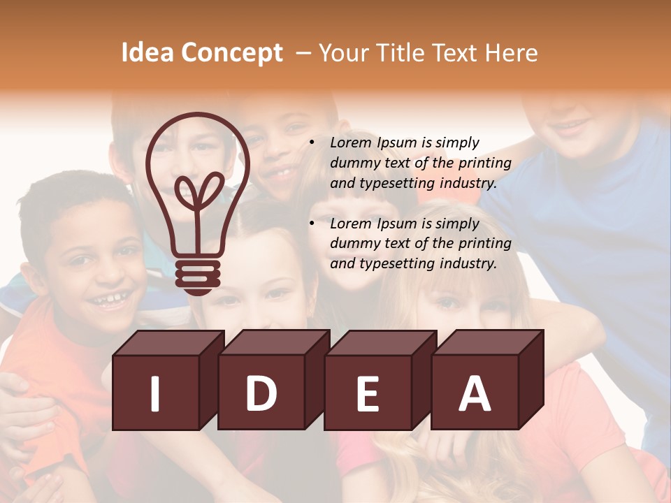 A Group Of Children Posing For A Picture PowerPoint Template