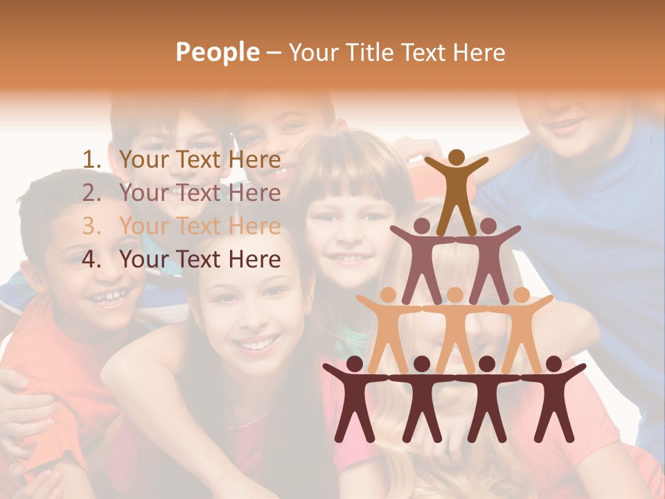 A Group Of Children Posing For A Picture PowerPoint Template
