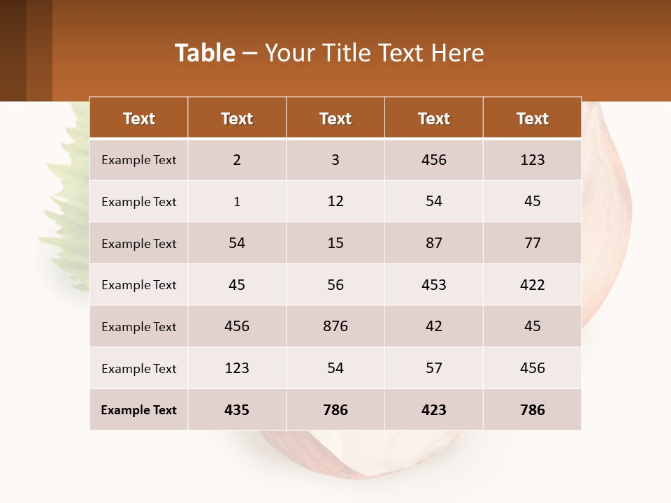 A Group Of Nuts With Leaves On A White Background PowerPoint Template