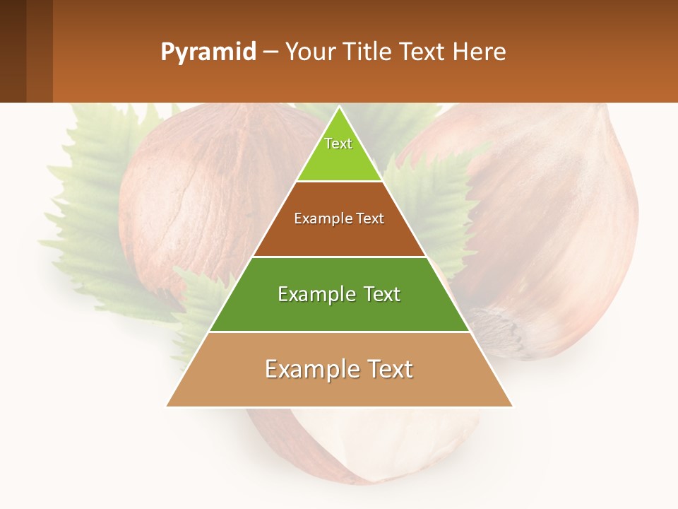 A Group Of Nuts With Leaves On A White Background PowerPoint Template