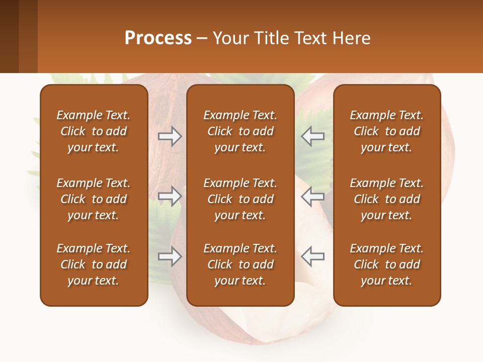 A Group Of Nuts With Leaves On A White Background PowerPoint Template