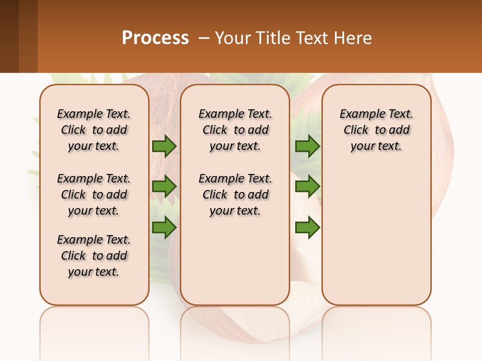 A Group Of Nuts With Leaves On A White Background PowerPoint Template