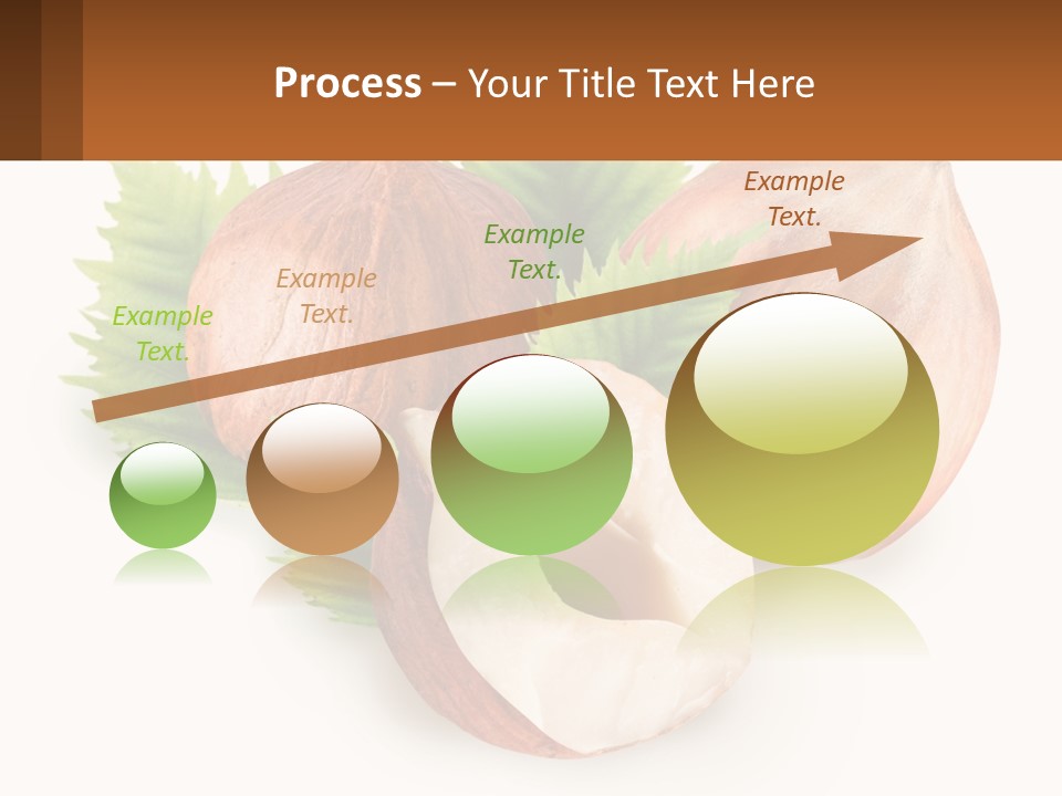 A Group Of Nuts With Leaves On A White Background PowerPoint Template