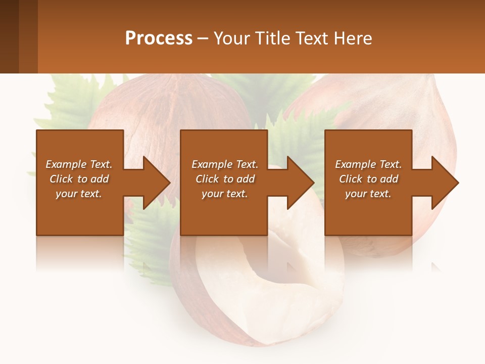 A Group Of Nuts With Leaves On A White Background PowerPoint Template