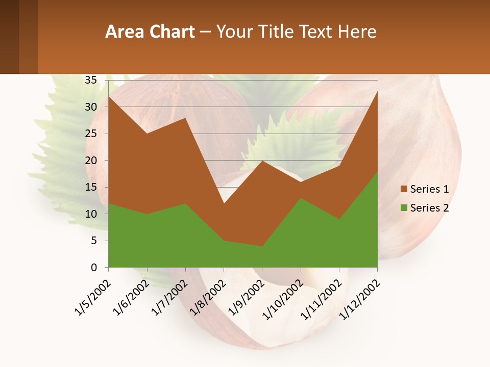 A Group Of Nuts With Leaves On A White Background PowerPoint Template