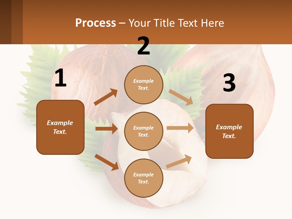 A Group Of Nuts With Leaves On A White Background PowerPoint Template