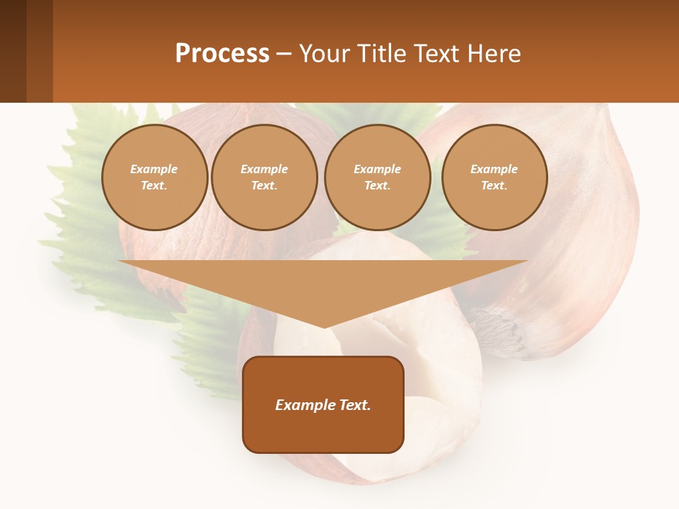 A Group Of Nuts With Leaves On A White Background PowerPoint Template