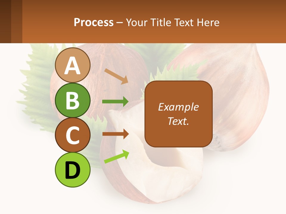 A Group Of Nuts With Leaves On A White Background PowerPoint Template