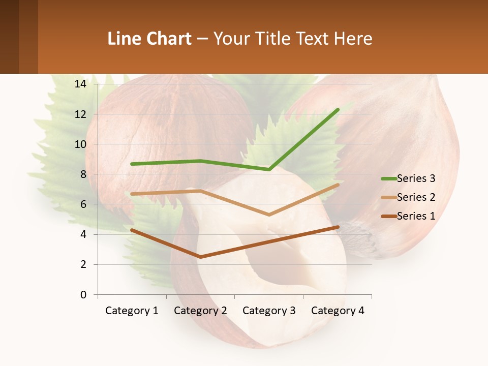 A Group Of Nuts With Leaves On A White Background PowerPoint Template