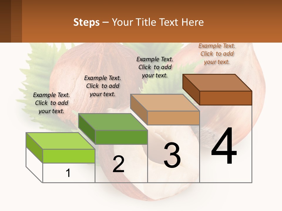 A Group Of Nuts With Leaves On A White Background PowerPoint Template