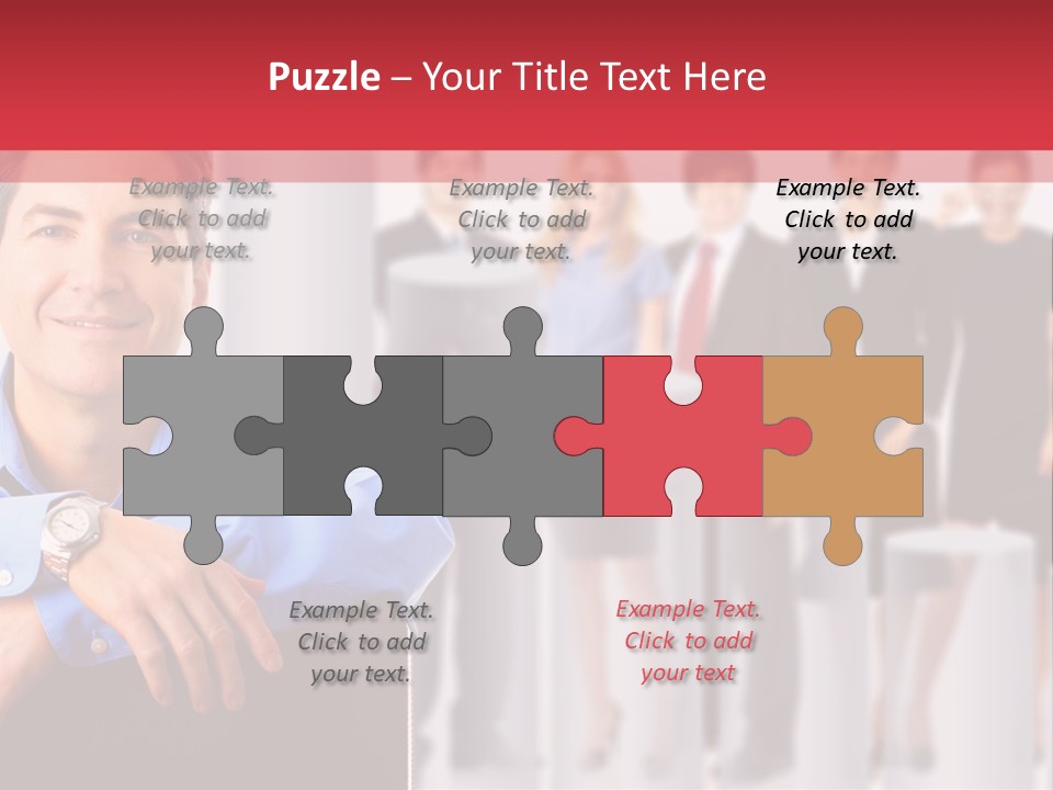 A Man Sitting In A Chair With His Arms Crossed In Front Of A Group Of PowerPoint Template