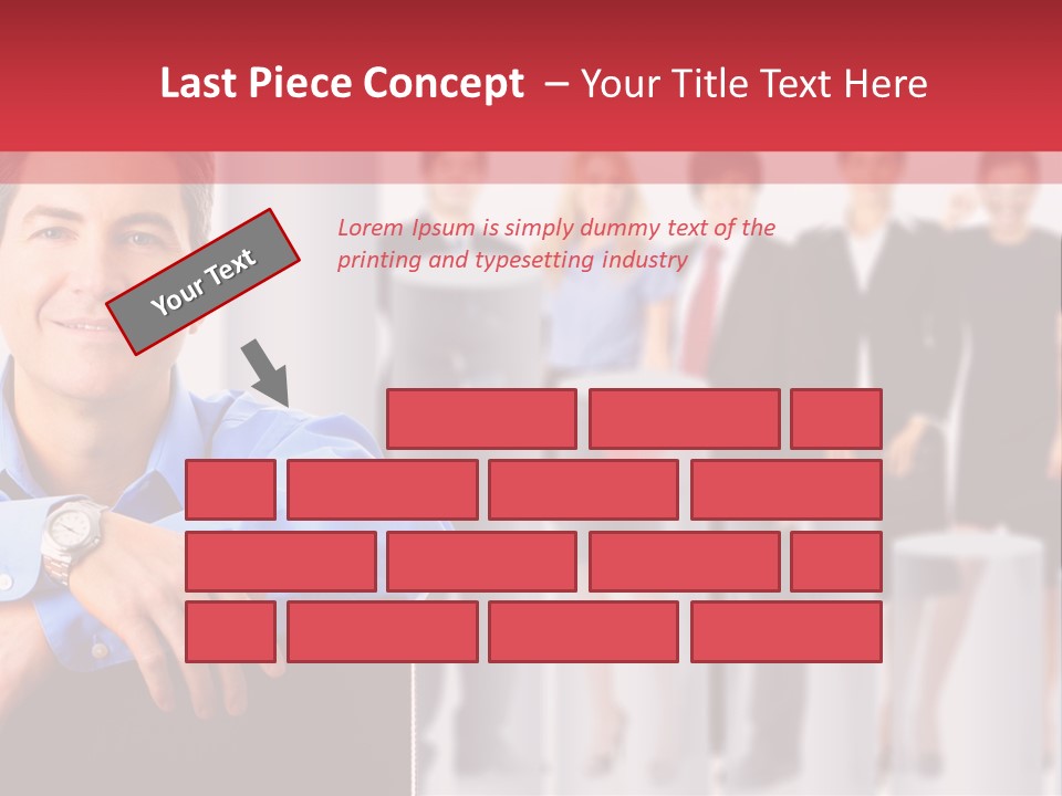 A Man Sitting In A Chair With His Arms Crossed In Front Of A Group Of PowerPoint Template