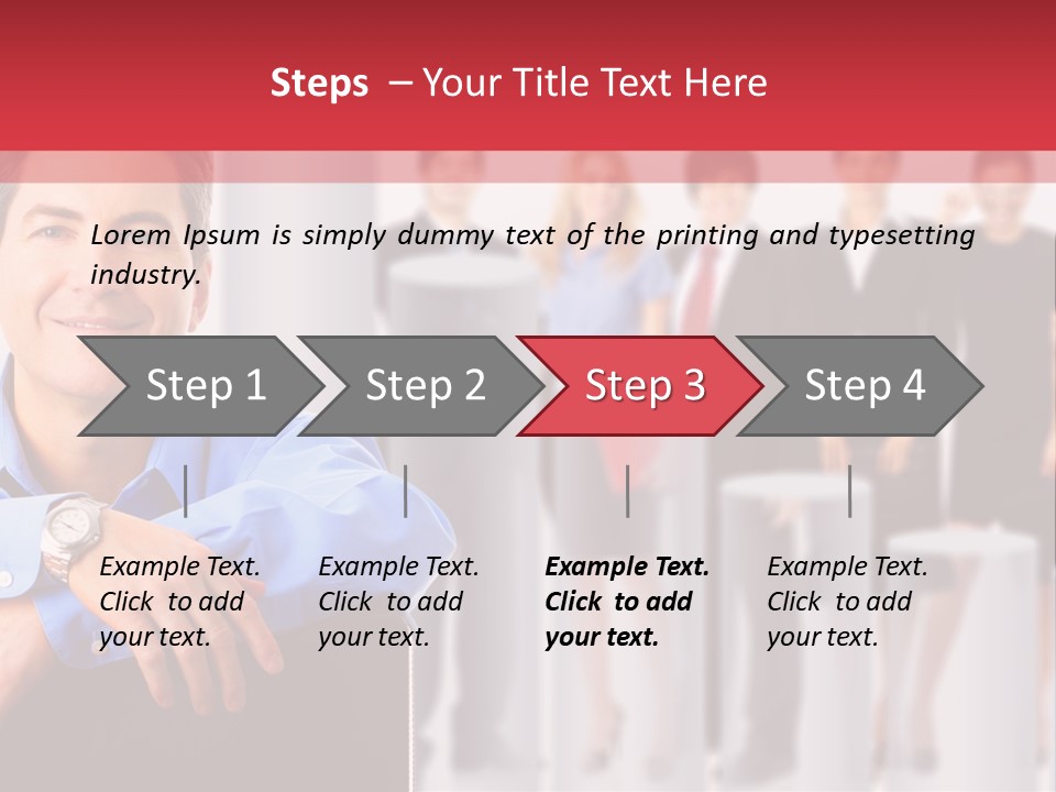 A Man Sitting In A Chair With His Arms Crossed In Front Of A Group Of PowerPoint Template