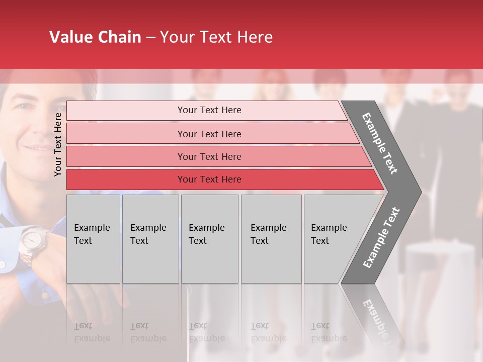 A Man Sitting In A Chair With His Arms Crossed In Front Of A Group Of PowerPoint Template