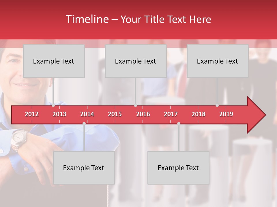 A Man Sitting In A Chair With His Arms Crossed In Front Of A Group Of PowerPoint Template