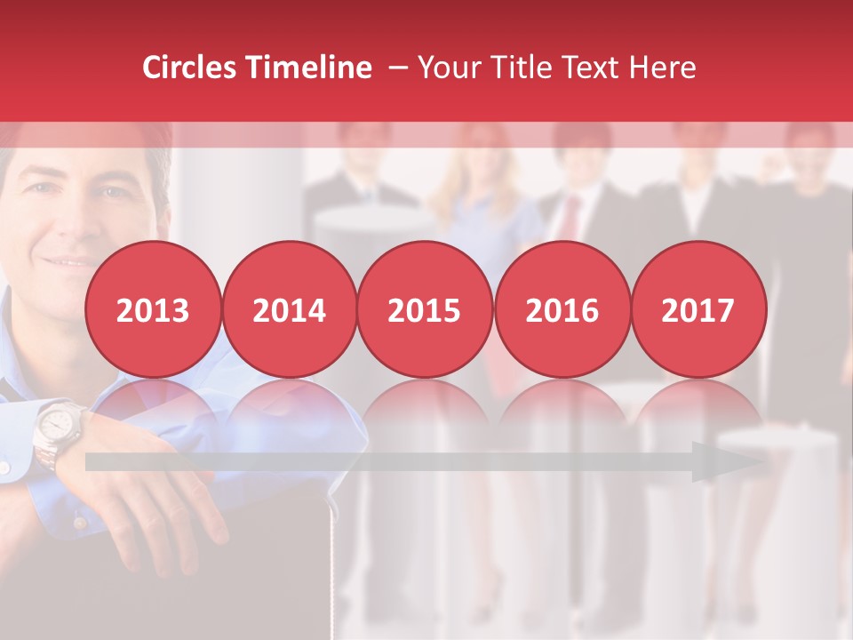 A Man Sitting In A Chair With His Arms Crossed In Front Of A Group Of PowerPoint Template