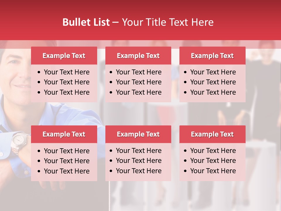 A Man Sitting In A Chair With His Arms Crossed In Front Of A Group Of PowerPoint Template
