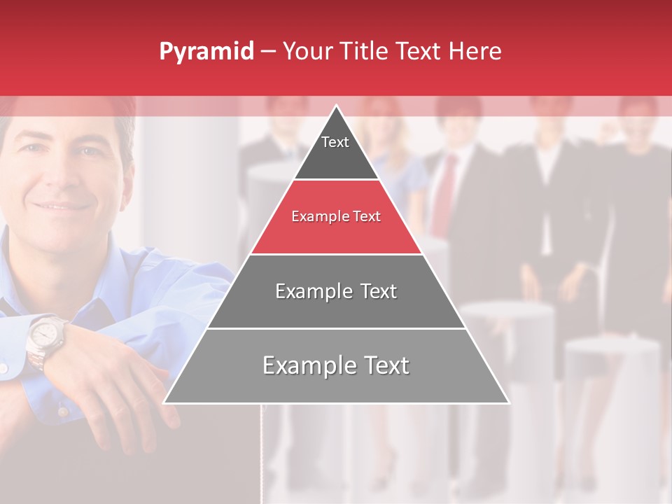 A Man Sitting In A Chair With His Arms Crossed In Front Of A Group Of PowerPoint Template