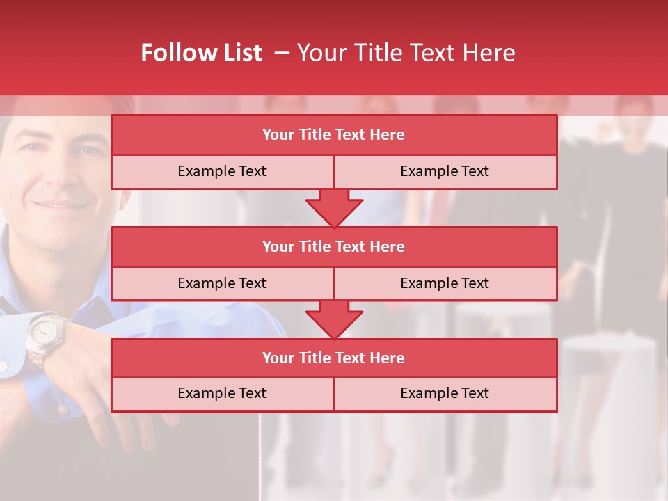 A Man Sitting In A Chair With His Arms Crossed In Front Of A Group Of PowerPoint Template