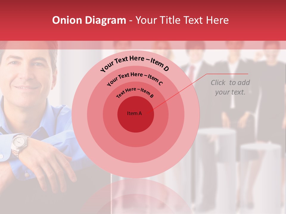 A Man Sitting In A Chair With His Arms Crossed In Front Of A Group Of PowerPoint Template