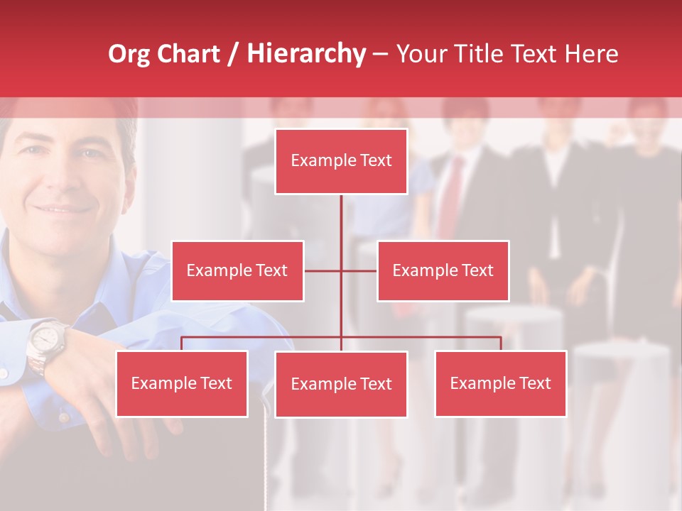 A Man Sitting In A Chair With His Arms Crossed In Front Of A Group Of PowerPoint Template