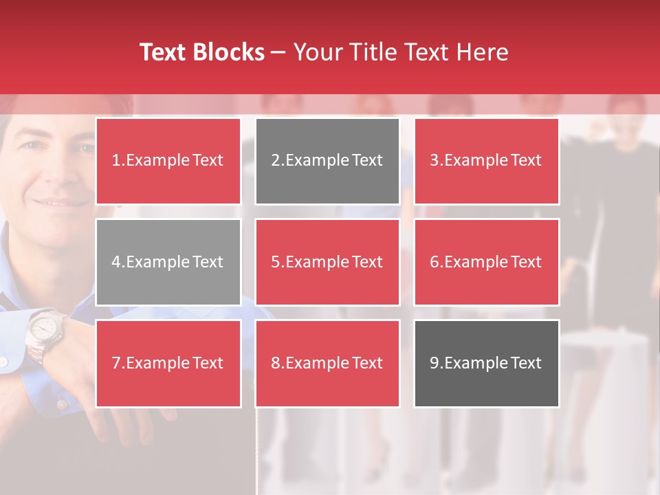 A Man Sitting In A Chair With His Arms Crossed In Front Of A Group Of PowerPoint Template