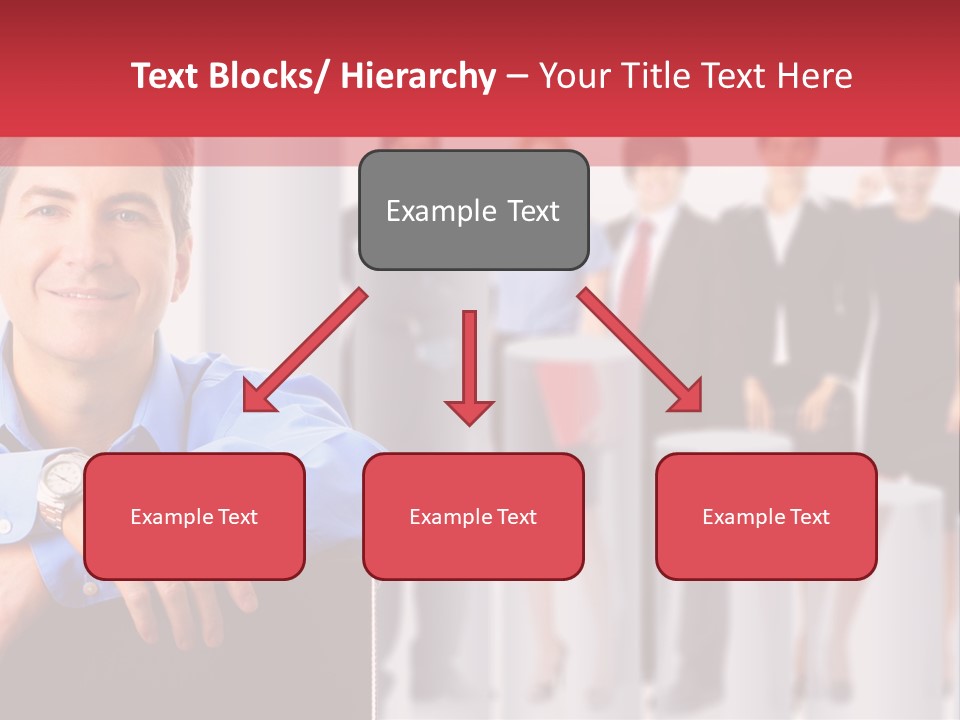A Man Sitting In A Chair With His Arms Crossed In Front Of A Group Of PowerPoint Template