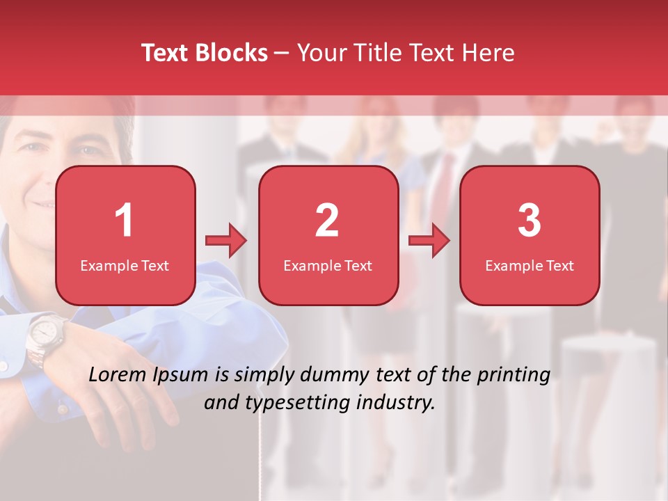 A Man Sitting In A Chair With His Arms Crossed In Front Of A Group Of PowerPoint Template
