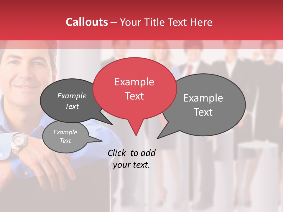 A Man Sitting In A Chair With His Arms Crossed In Front Of A Group Of PowerPoint Template