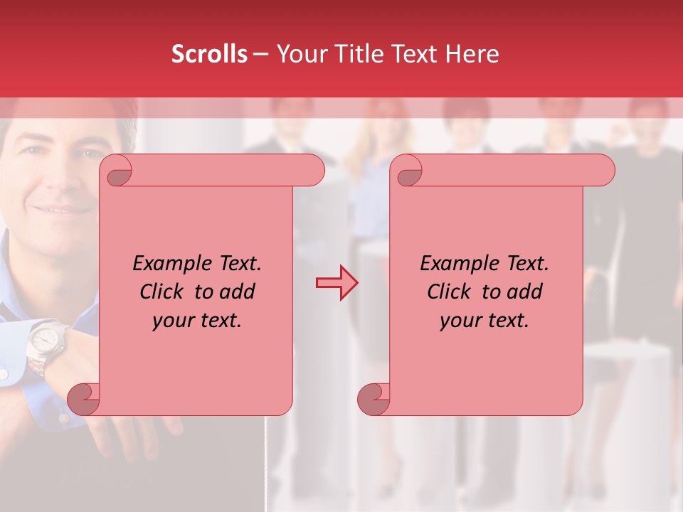 A Man Sitting In A Chair With His Arms Crossed In Front Of A Group Of PowerPoint Template