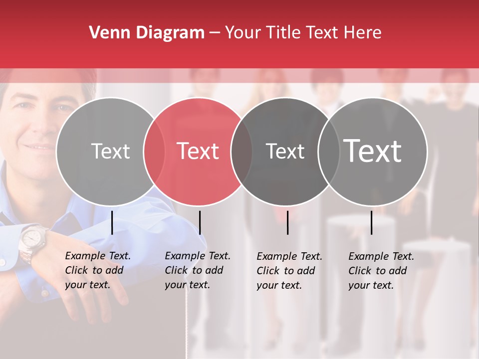 A Man Sitting In A Chair With His Arms Crossed In Front Of A Group Of PowerPoint Template