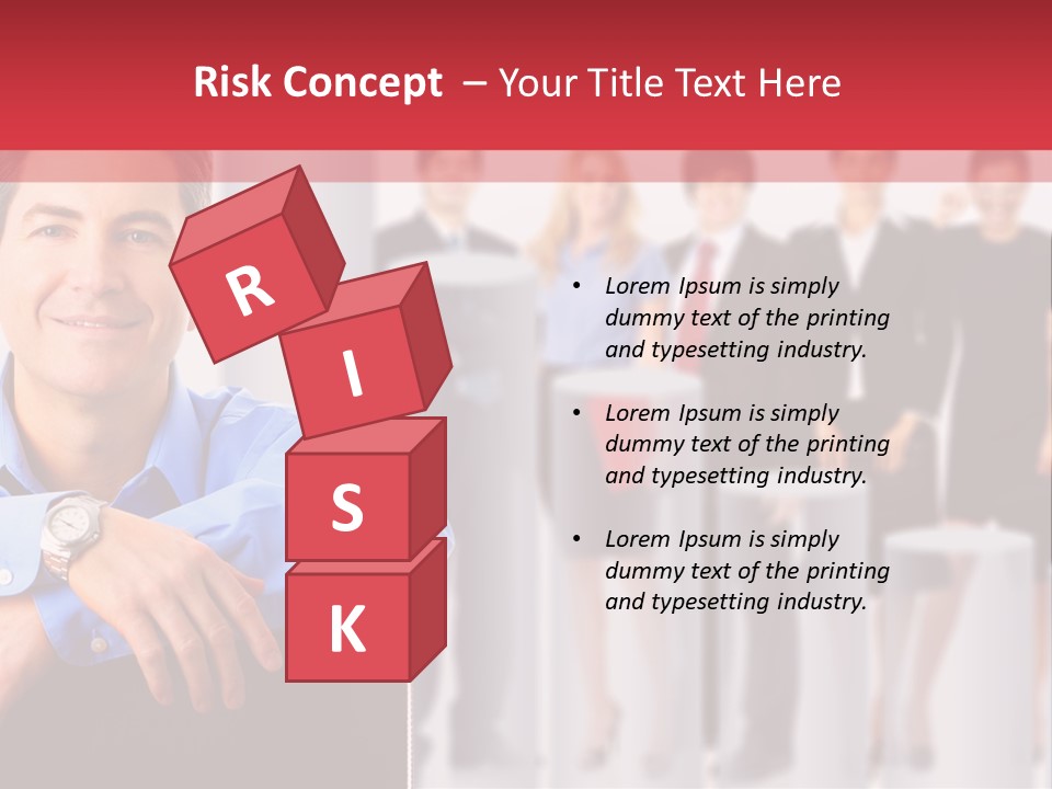 A Man Sitting In A Chair With His Arms Crossed In Front Of A Group Of PowerPoint Template