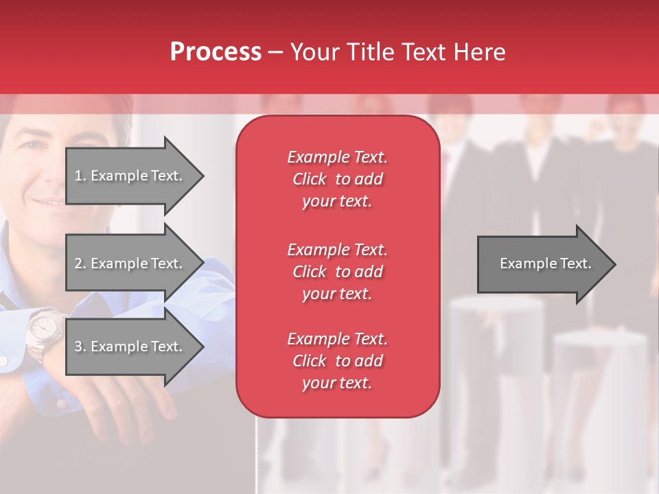 A Man Sitting In A Chair With His Arms Crossed In Front Of A Group Of PowerPoint Template