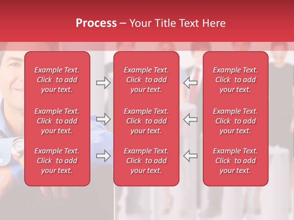 A Man Sitting In A Chair With His Arms Crossed In Front Of A Group Of PowerPoint Template
