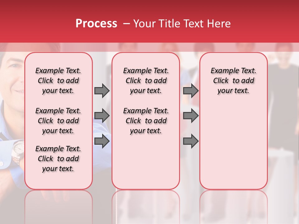 A Man Sitting In A Chair With His Arms Crossed In Front Of A Group Of PowerPoint Template
