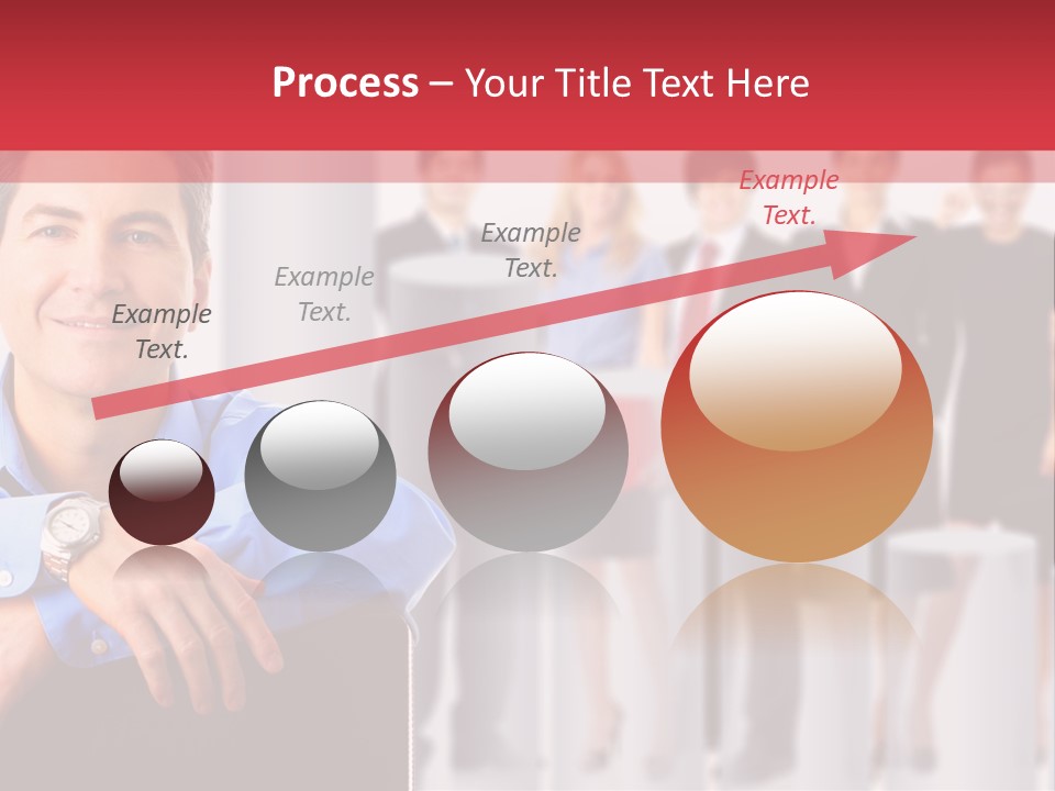 A Man Sitting In A Chair With His Arms Crossed In Front Of A Group Of PowerPoint Template