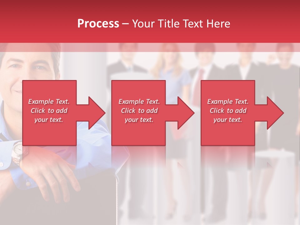 A Man Sitting In A Chair With His Arms Crossed In Front Of A Group Of PowerPoint Template