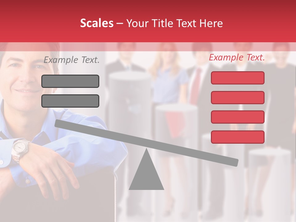A Man Sitting In A Chair With His Arms Crossed In Front Of A Group Of PowerPoint Template