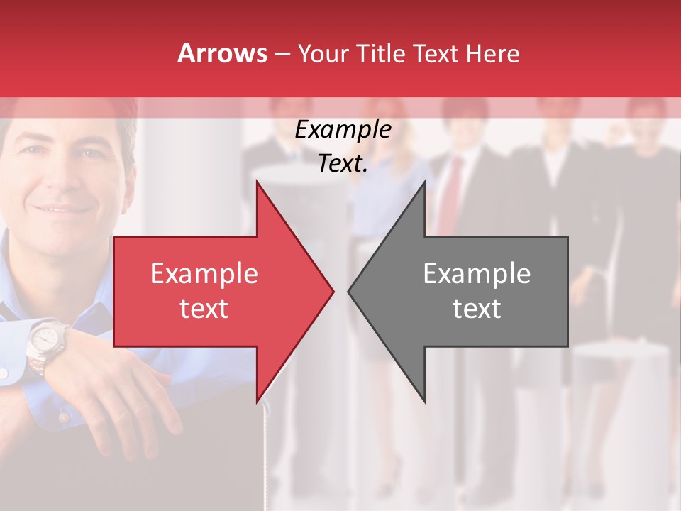 A Man Sitting In A Chair With His Arms Crossed In Front Of A Group Of PowerPoint Template