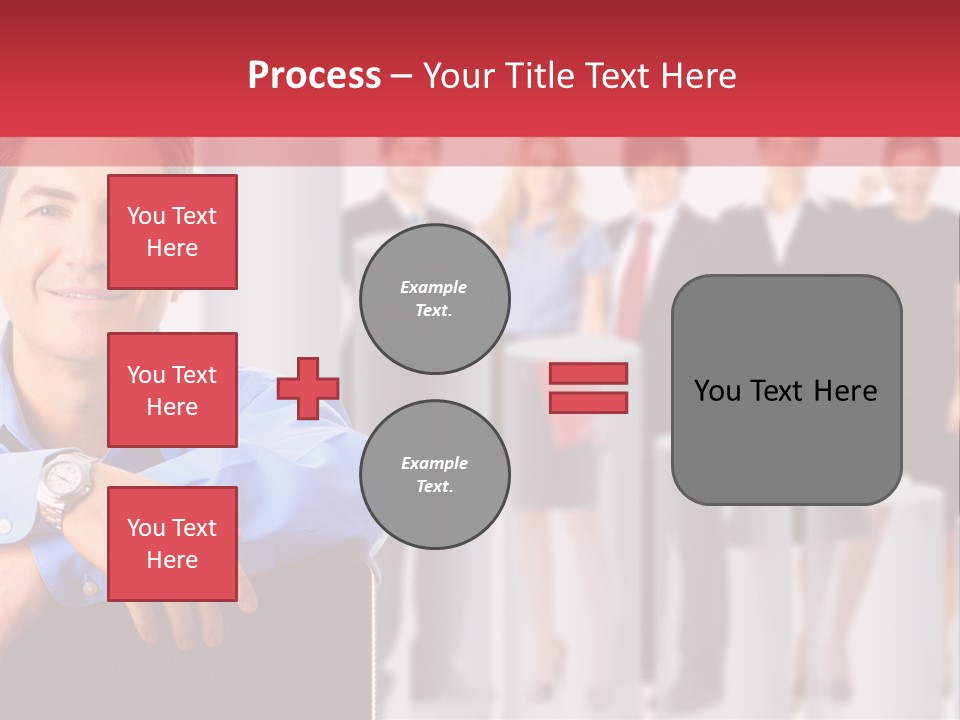 A Man Sitting In A Chair With His Arms Crossed In Front Of A Group Of PowerPoint Template