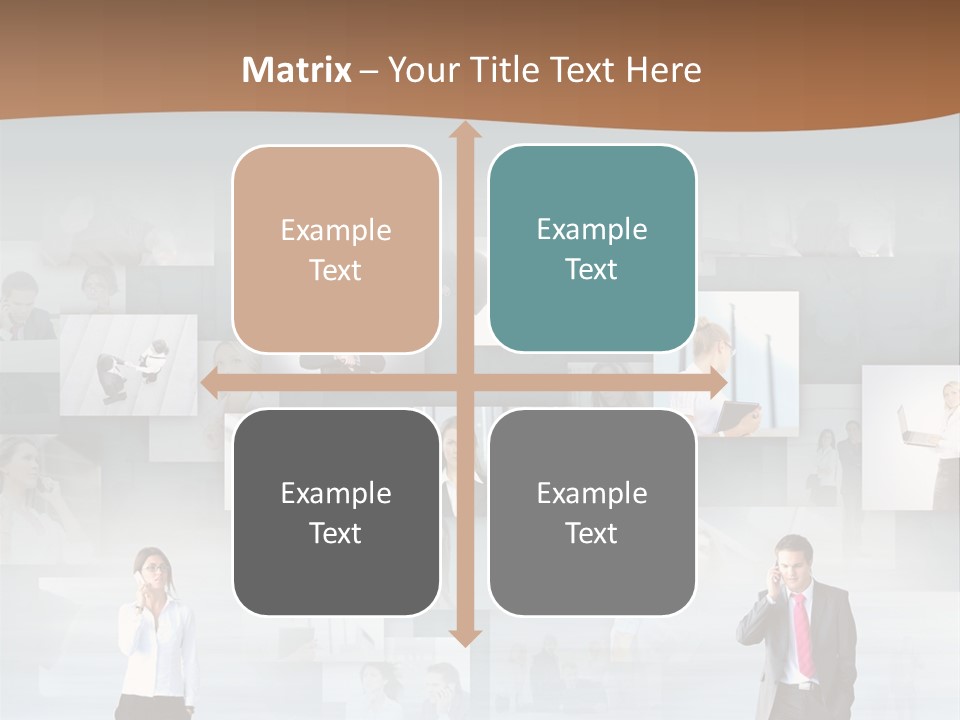 A Man In A Suit Is Standing In Front Of A Wall Of Pictures PowerPoint Template