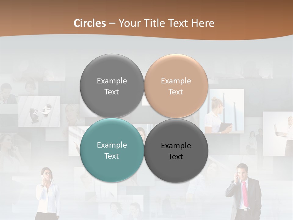 A Man In A Suit Is Standing In Front Of A Wall Of Pictures PowerPoint Template