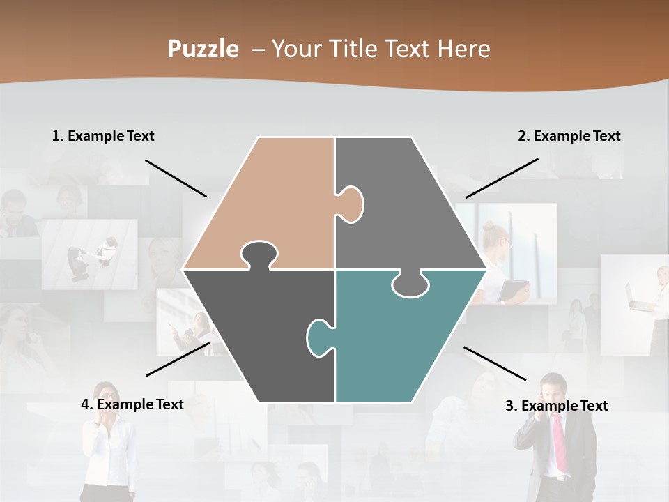 A Man In A Suit Is Standing In Front Of A Wall Of Pictures PowerPoint Template