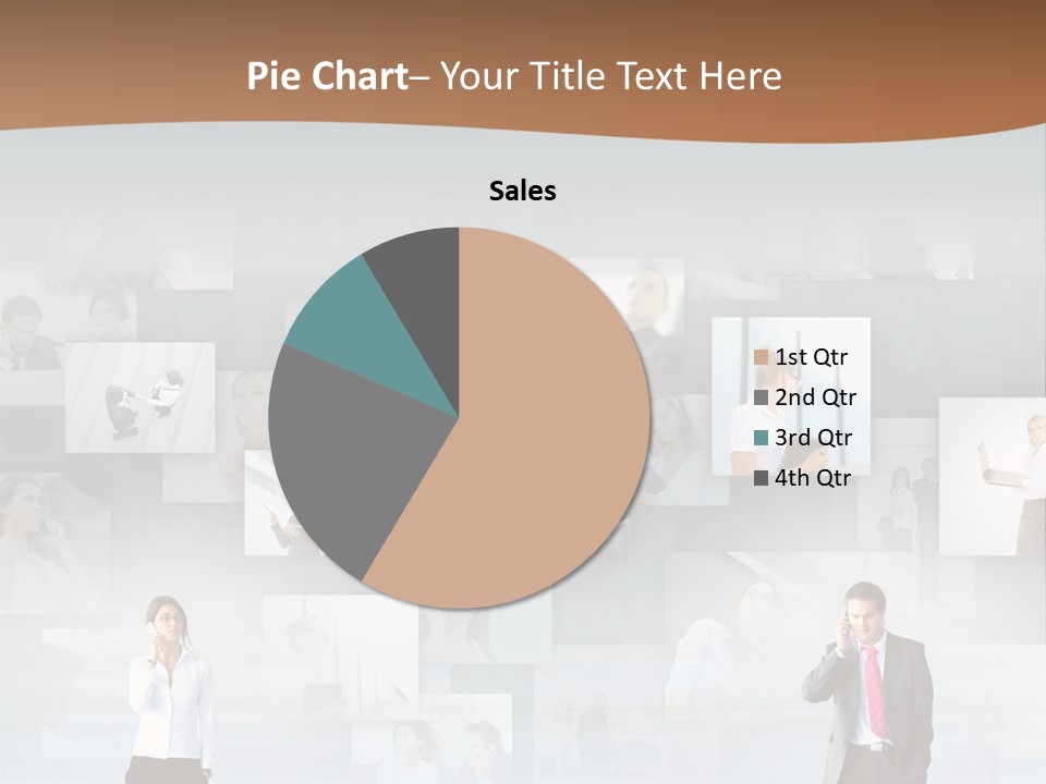A Man In A Suit Is Standing In Front Of A Wall Of Pictures PowerPoint Template