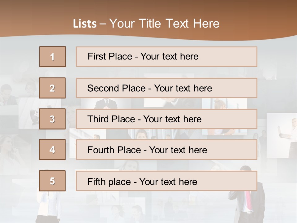 A Man In A Suit Is Standing In Front Of A Wall Of Pictures PowerPoint Template