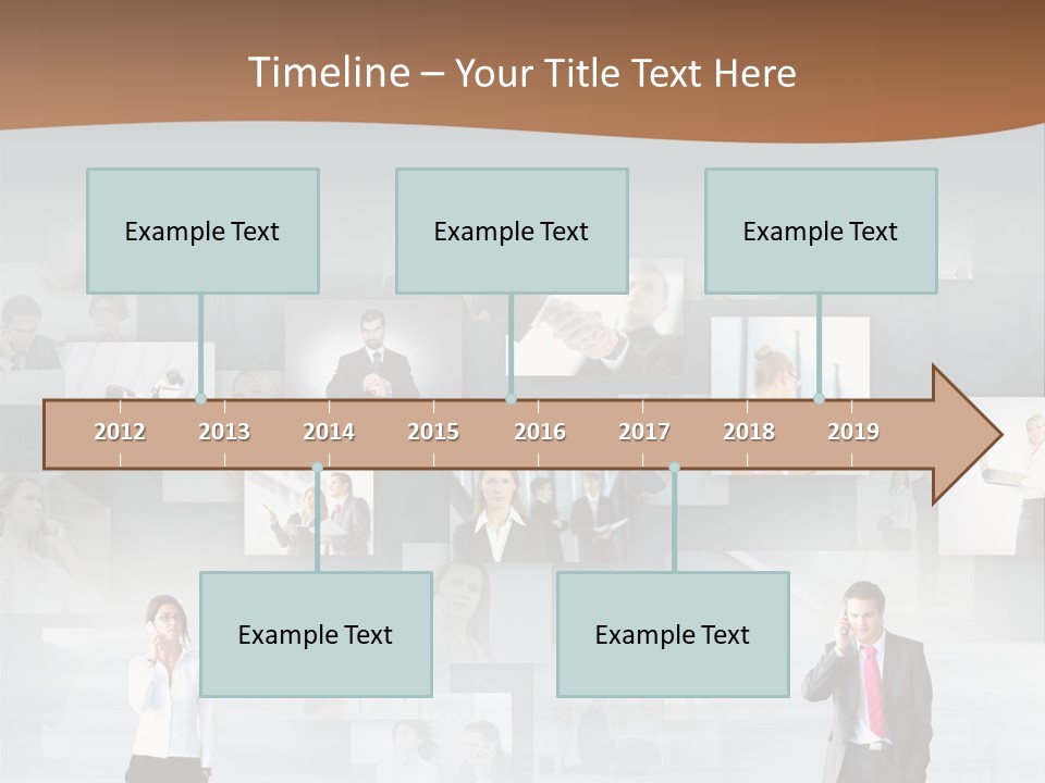 A Man In A Suit Is Standing In Front Of A Wall Of Pictures PowerPoint Template