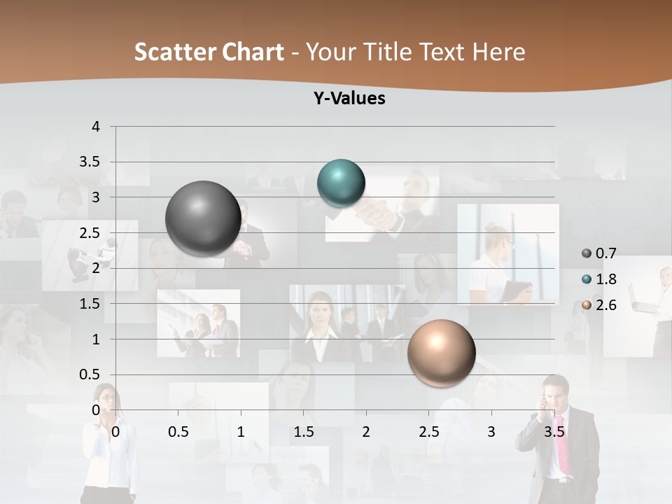 A Man In A Suit Is Standing In Front Of A Wall Of Pictures PowerPoint Template