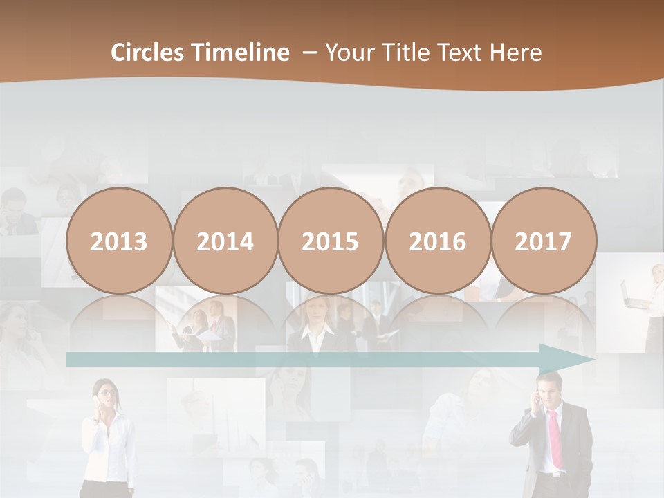 A Man In A Suit Is Standing In Front Of A Wall Of Pictures PowerPoint Template