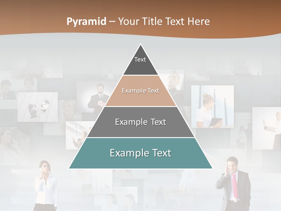 A Man In A Suit Is Standing In Front Of A Wall Of Pictures PowerPoint Template